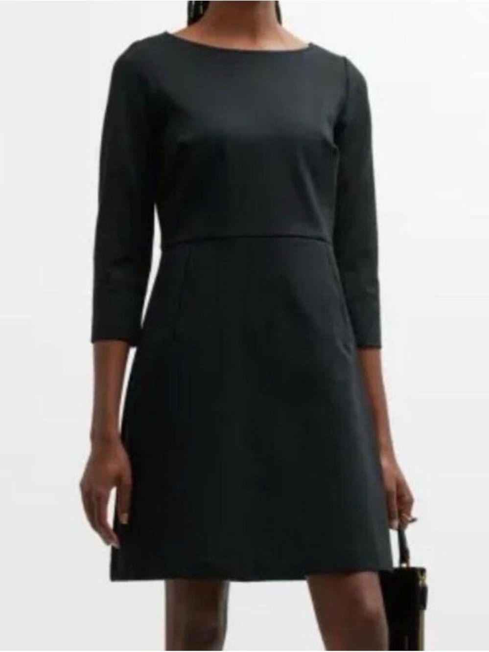 Spanx Perfect 3/4-Sleeve Mini Shift Dress Black Size 2X